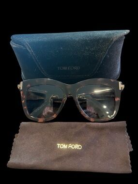 Ford Tortoiseshell Oversized Square Sunglasses with Dark Lenses